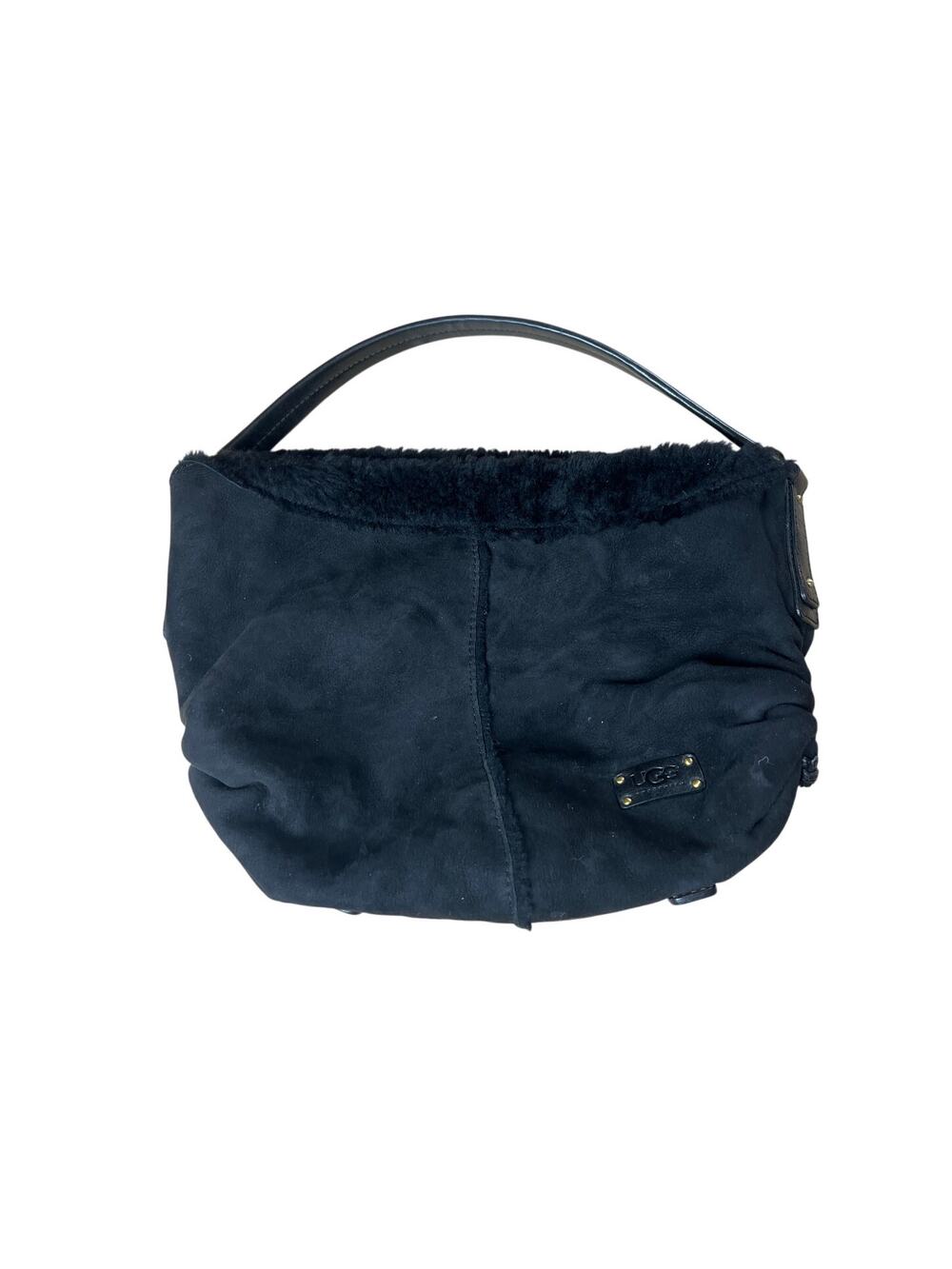 UGG Black Suede Sherpa Handbag